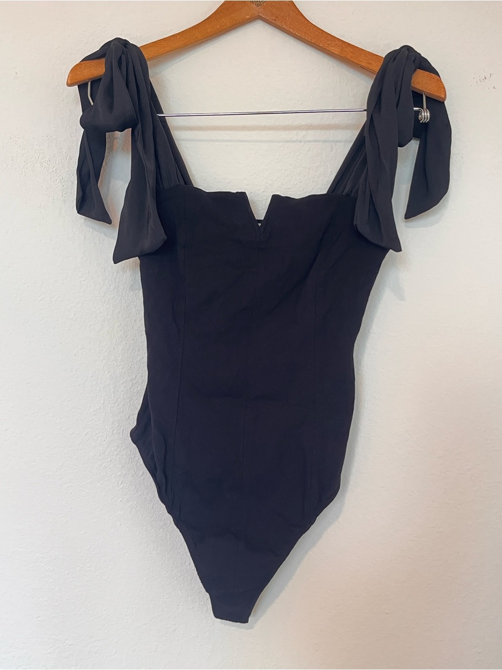 NEW Free People Black Tie-Shoulder Bodysuit